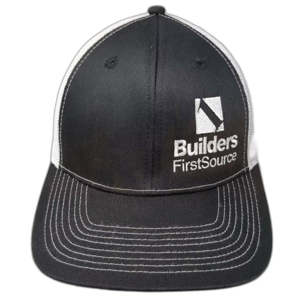 Ivory Headwear Builders FirstSource Trucker Hat Black One Size Snapback Mesh